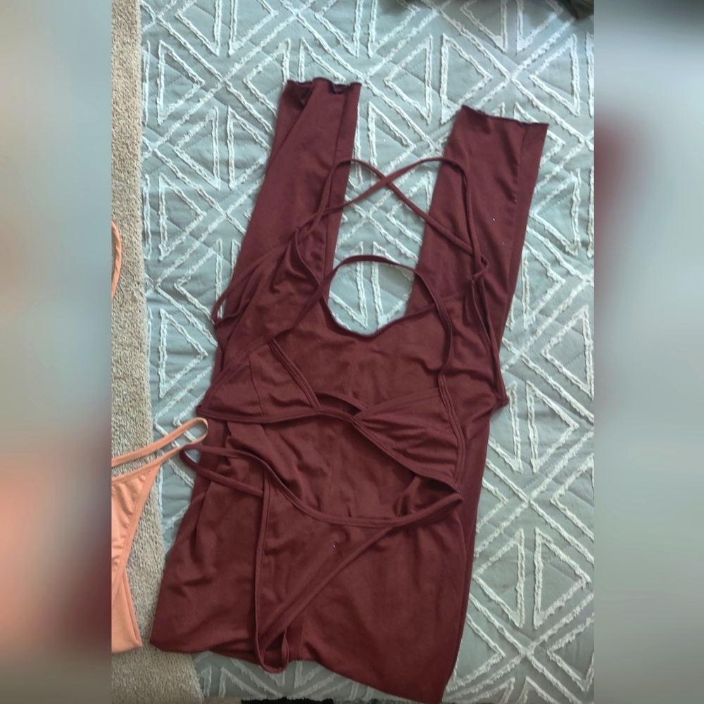 Laina Rauma Solid Crepe Catsuit size Large/Xlarge in Bite